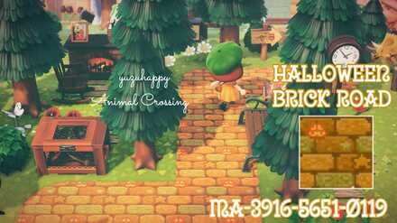 ACNH - Yuzu Hapi - Halloween Brick Road