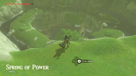The Legend of Zelda Breath of the Wild (BotW) Spring of Power below