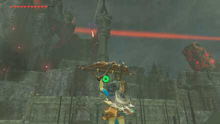 The Legend of Zelda Breath of the Wild (BotW) Gliding down to Hyrule Castle