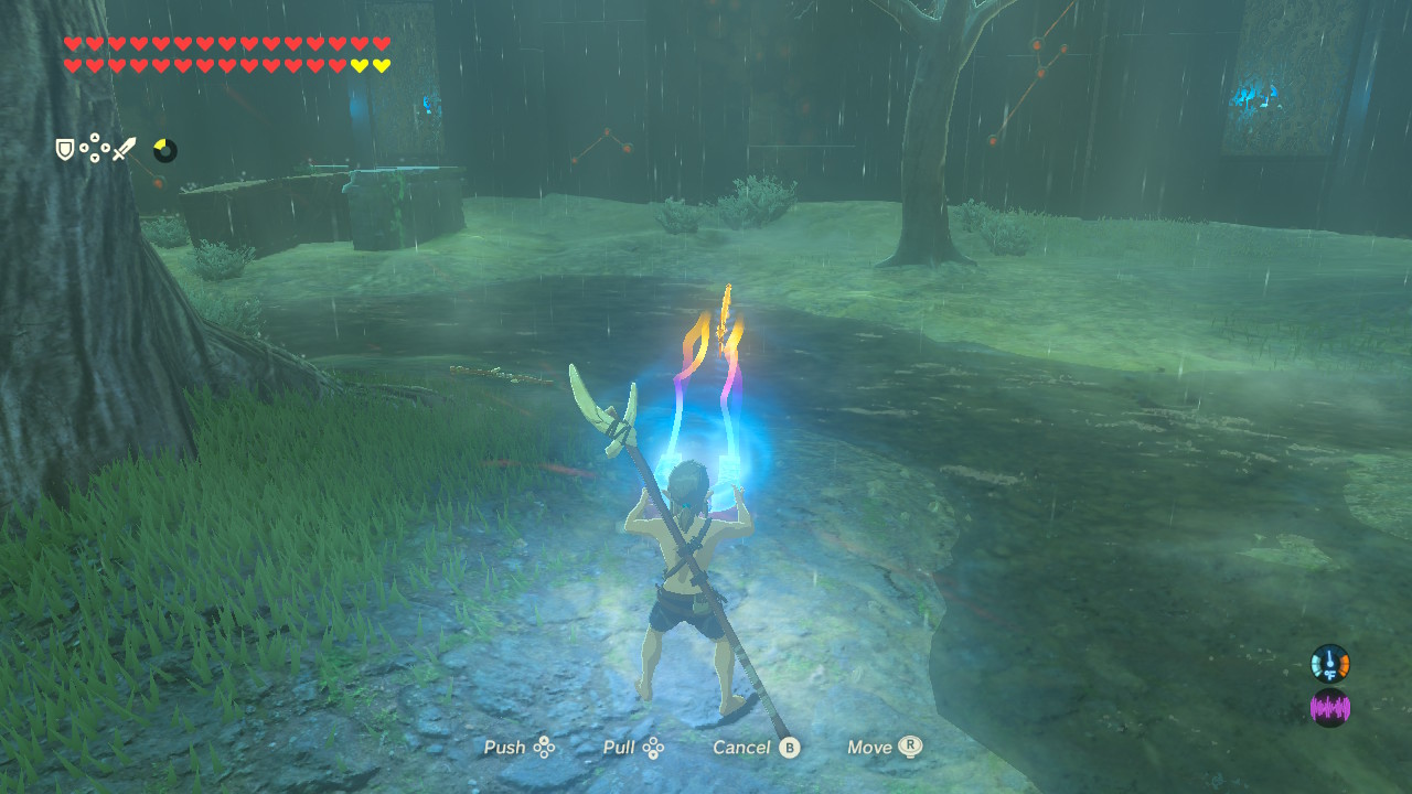 BOTW - The Final Trials - Using Magnesis on Metal Weapons Underwater