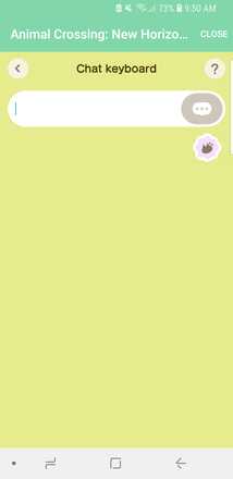 ACNH - A screenshot of the chat feature in NookLink