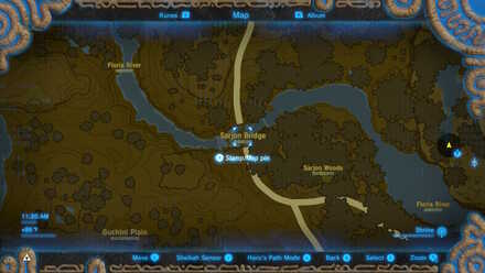 BOTW - EX Treasure Dark Armor Sarjon Bridge Map