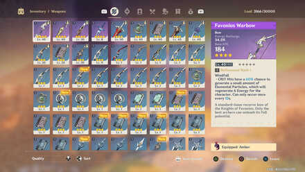 Genshin - Weapon Level Up Details