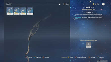 Genshin - Weapon Refinement Select Duplicate Weapons