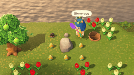 mystery tour island animal crossing ACNH - A resident comes across a stone egg during a Mystery Island Tour
