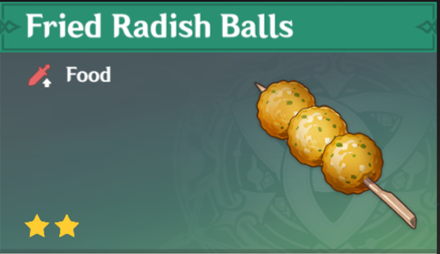 Genshin Impact - How to Get Fried Radish Balls and Effects