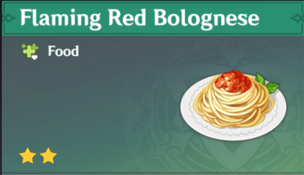 Genshin Impact - How to Get Flaming Red Bolognese and Effects