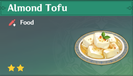 How To Get And Cook Almond Tofu Almond Tofu Recipe Location Genshin Impact Game8