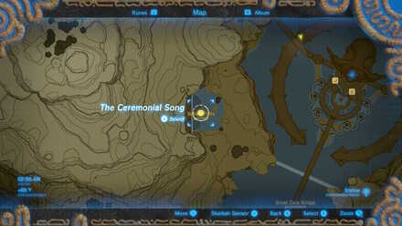 Veiled Falls Map View (BotW) - The Ceremonial Song