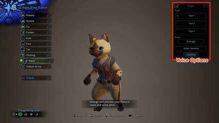 Palico Voice Customization
