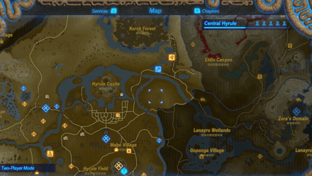 Hyrule Warriors: Age of Calamity - Main Map Menu