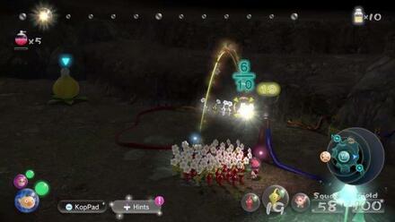 Use the Yellow Pikmin to turn on the lightbulbs