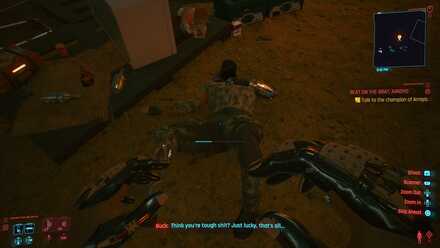 Cyberpunk 2077 Talk to the defeated champion of Arroyo