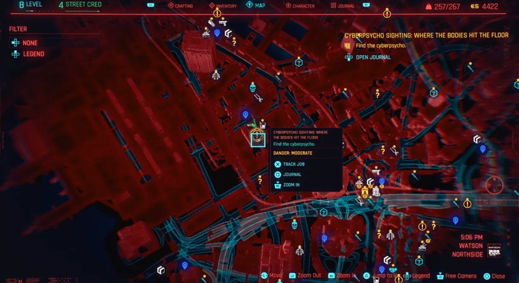Cyberpunk 2077 Cyberpsychosis Sighting Where The Bodies Hit The Floor Map.png