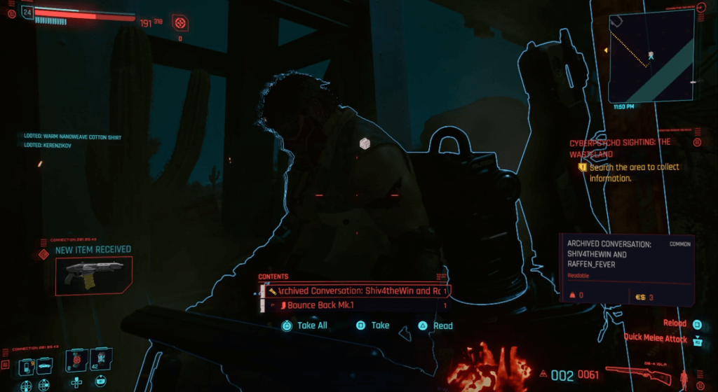 Cyberpunk 2077 Cyberpsycho Sighting The Wasteland 03