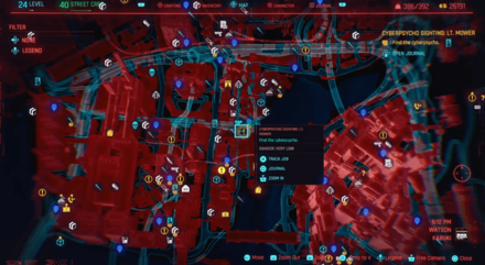 Cyberpunk 2077 Cyberpsycho Sighting Lt. Mower Map