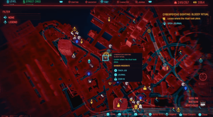 Cyberpunk 2077 Cyberpsycho Sighting Bloody Ritual Map