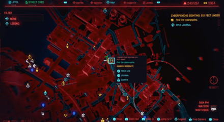 Cyberpunk 2077 Cyberpsycho Sighting Six Feet Under Map