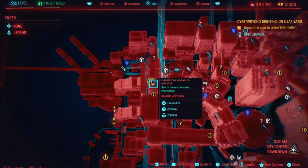 Cyberpunk 2077 Cyberpsycho Sighting On Deaf Ears Map.png