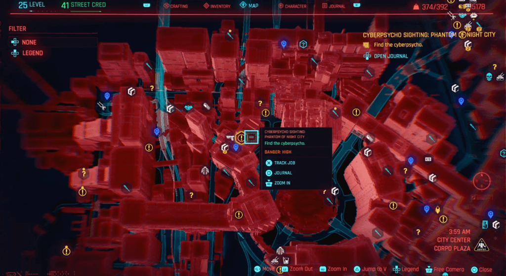 Cyberpunk 2077 Cyberpsycho Sighting Phantom of Night City Map.png