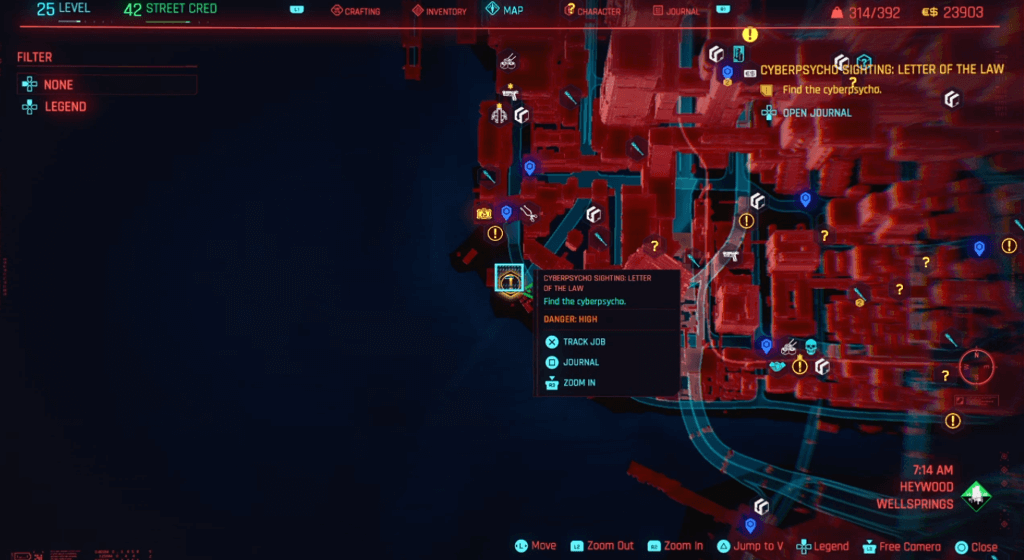 Cyberpunk 2077 Cyberpsycho Sighting Letter of the Law Map.png