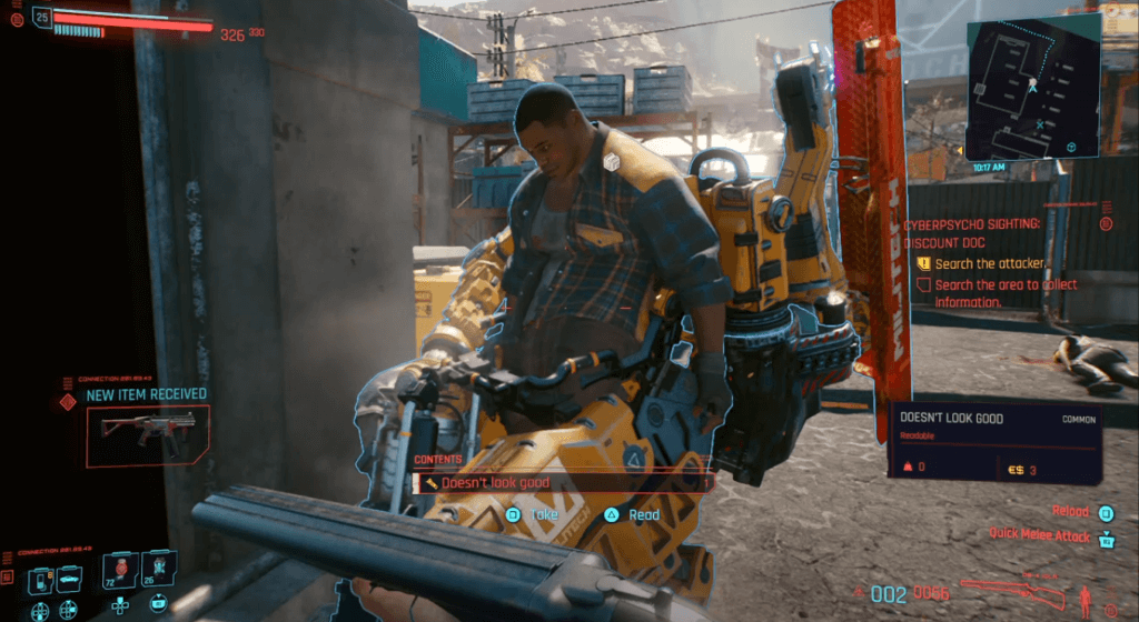 Cyberpunk 2077 Cyberpsycho Sighting Discount Doc 02.png