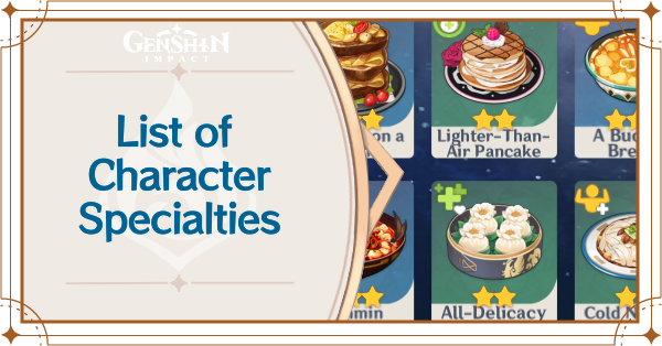 List Of Character Specialty Food And Dishes Genshin Impact Game8