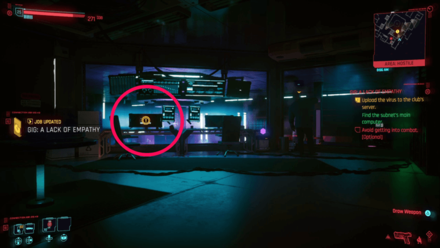 Cyberpunk 2077 - Upload virus to the club