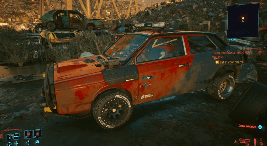 Cyberpunk 2077 these boots are made for walking no car