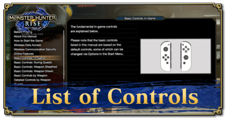 Monster Hunter Rise (MH Rise) - List of PC and Switch Controls Banner