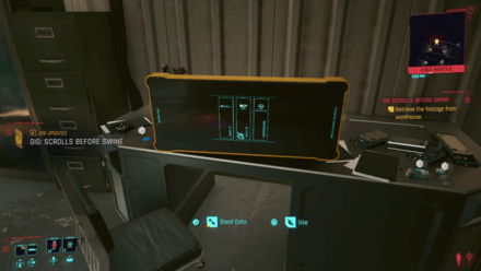 Cyberpunk 2077 - Retrieve the footage from the warehouse