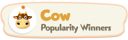 ACNH - Cow Popularity Winners