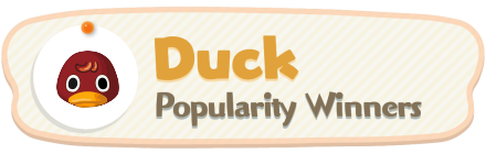 ACNH - Duck Popularity Winners
