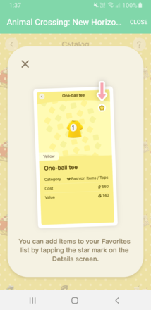 ACNH - A screenshot of NookLink explaining how to add Favorites and how it works