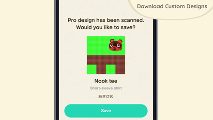 ACNH - A screencapture of NookLink explaining that the application allows for downloading Custom Designs