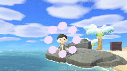 ACNH - A resident is reacting with laughter