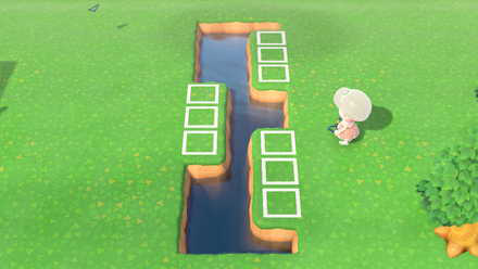 ACNH - How to Make Natural Winding Narrow Rivers - Step 1