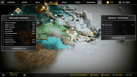 GoW - Path to the Mountain Chest 6 Map Location