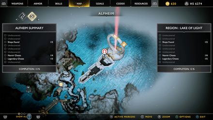 GoW - The Light of Alfheim Chest 2 Map Location