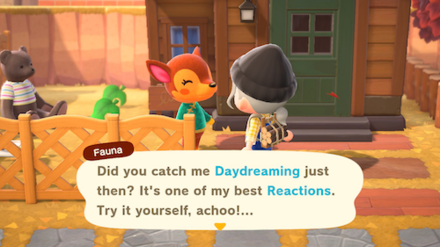 ACNH - Reactions - Learn Daydreaing Reaction from Fauna