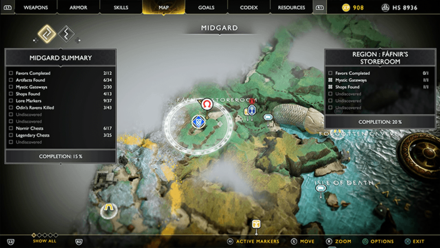 GoW - The Light of Alfheim Chest 5 Map Location