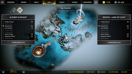 GoW - The Light of Alfheim Chest 4 Map Location