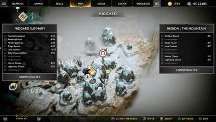 GoW - Inside the Mountain Chest 2 Map Location