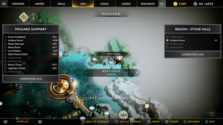 GoW - Stone Falls Map Location