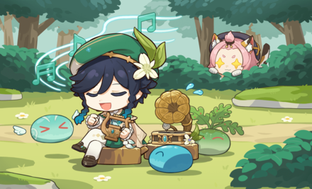 Genshin - Slime Paradise Gallery - Venti and Diona