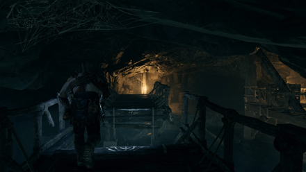 GoW - Family Business Favor Ledge Leading to Wodden Barricade