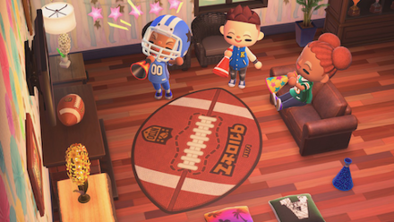 ACNH - Big Game Celebration Items - Cheer Megaphone and Football Rug.png