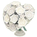 ACNH - The White version of Heart-Shaped Bouquet