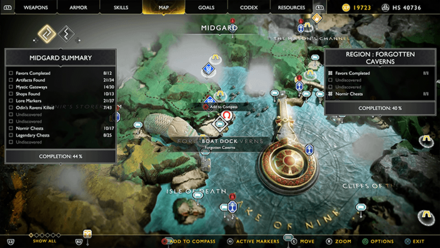 GoW - Forgotten Caverns Map Location