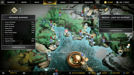 GoW - Light Elf Outpost Nornir Chest Map Location